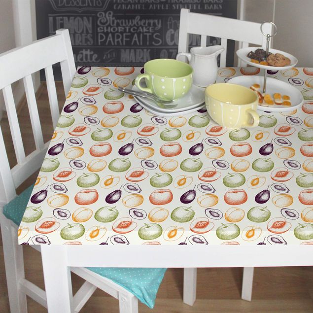 Wanddeko Esszimmer Handgezeichnetes Obst Küchen-Muster