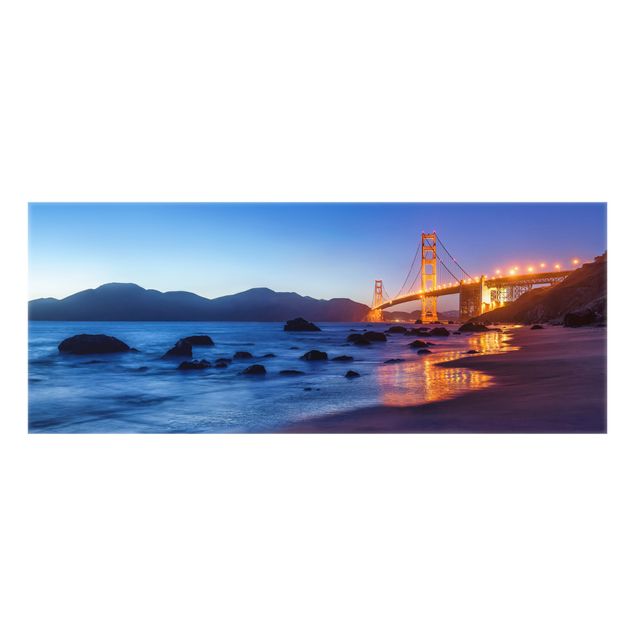 Wohndeko Amerika Golden Gate Bridge am Abend
