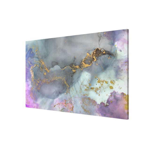 Wanddeko Esszimmer Farbexperimente Marmor Regenbogen und Gold