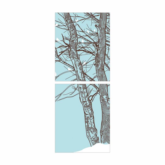 Klebefolien selbstklebend Winterbäume