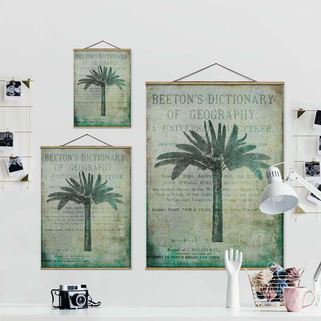 Wanddeko Büro Vintage Collage - Antike Palme