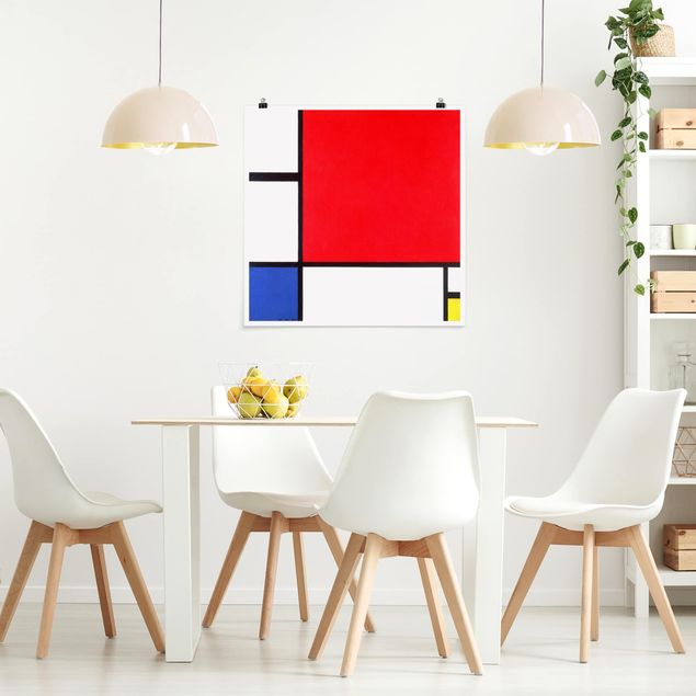 Küchen Deko Piet Mondrian - Komposition Rot Blau Gelb