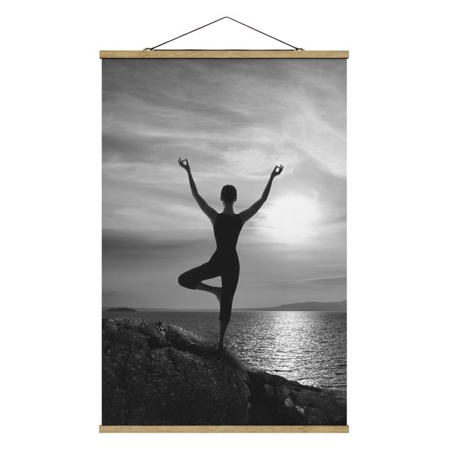 Wanddeko Esszimmer Yoga schwarz weiß