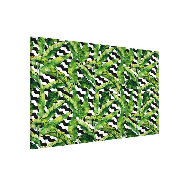Wanddeko grün Zick Zack Geometrie Dschungel Muster