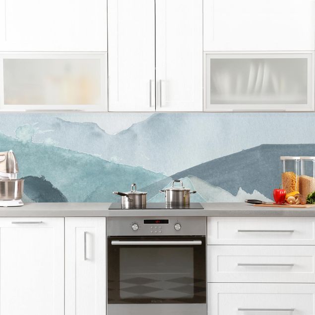 Küche Dekoration Wogen in Blau III