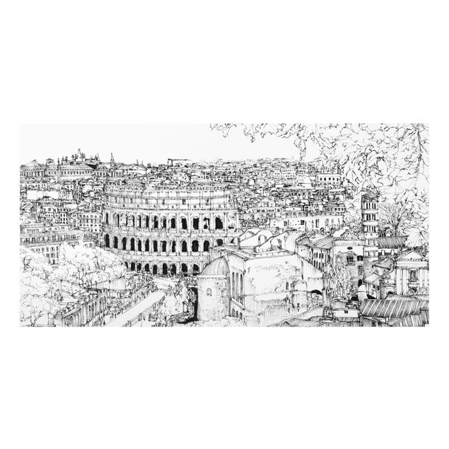 Wanddeko Illustration Stadtstudie - Rom