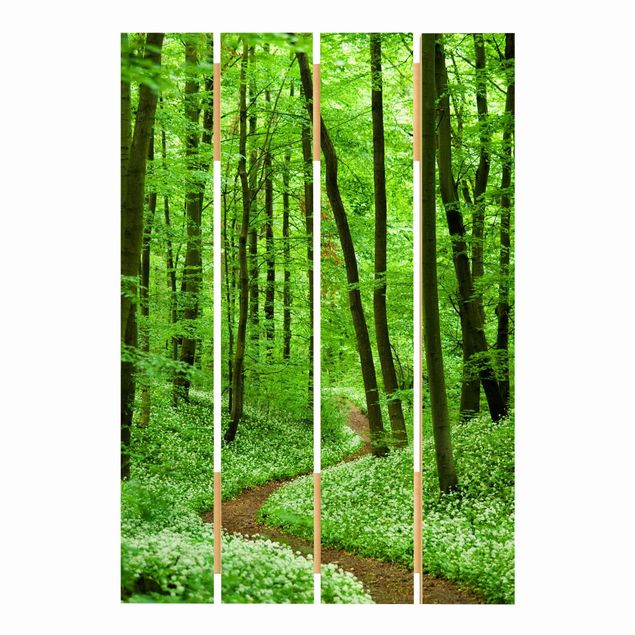Wanddeko grün Romantischer Waldweg