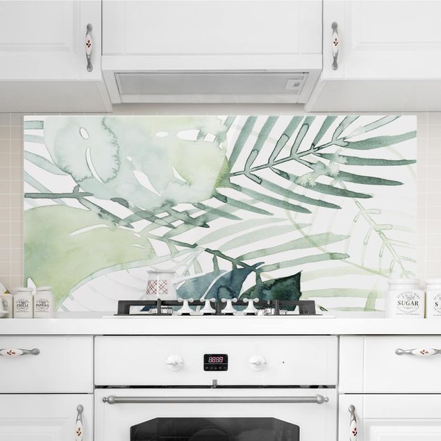Wanddeko Küche Palmwedel in Wasserfarbe I