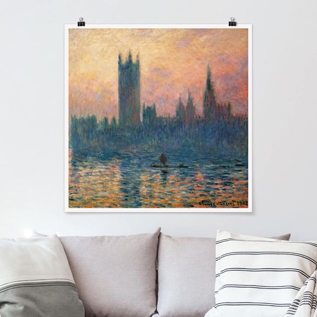 Impressionismus Bilder kaufen Claude Monet - London Sonnenuntergang
