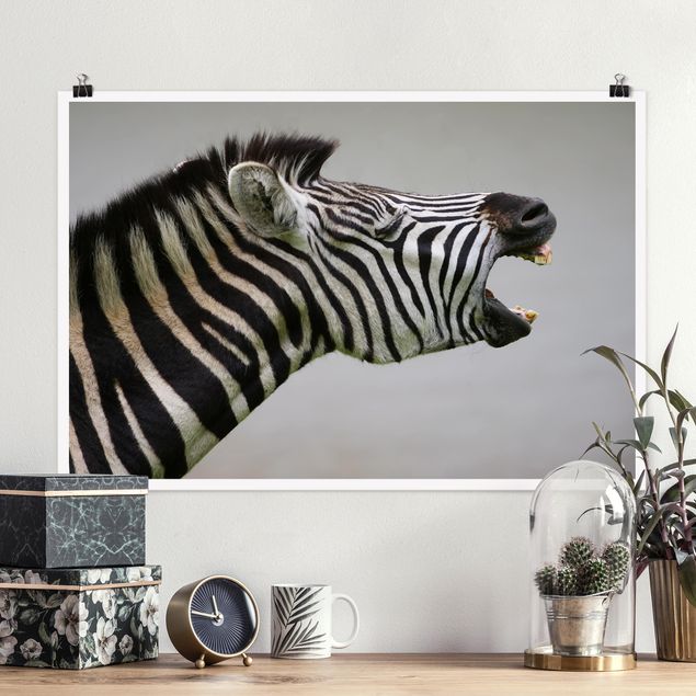 Wanddeko Schlafzimmer Brüllendes Zebra