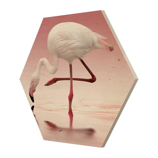 Wanddeko Praxis Flamingo Dance