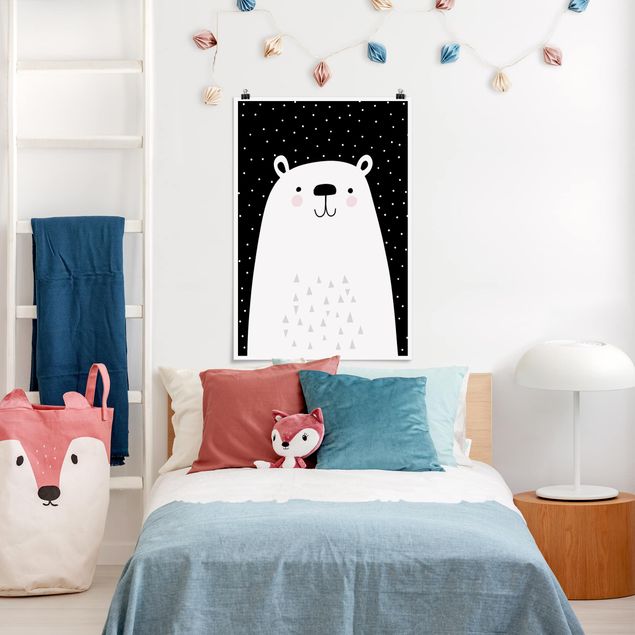 Wanddeko Büro Tierpark mit Mustern - Eisbär