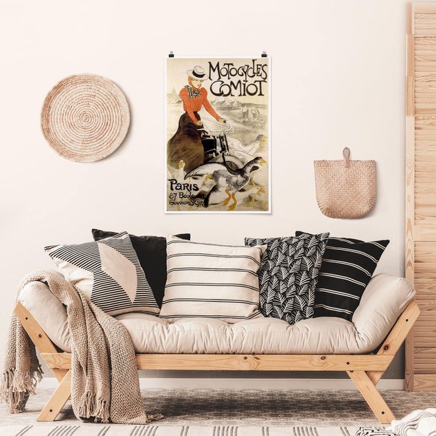 Wanddeko Schlafzimmer Théophile-Alexandre Steinlen - Werbeplakat für Motorcycles Comiot