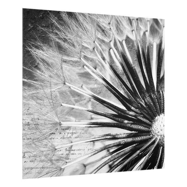 Wanddeko Blume Pusteblume Schwarz & Weiß