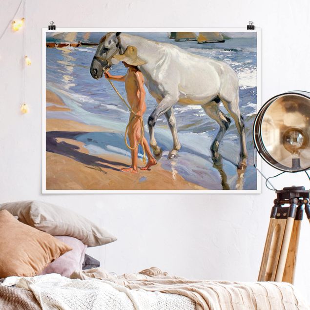 Wanddeko Schlafzimmer Joaquin Sorolla - Das Bad des Pferdes
