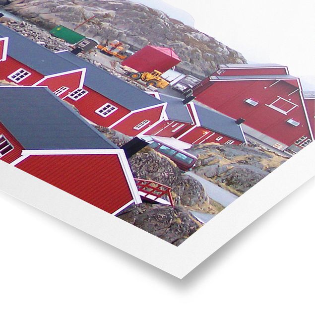 Wanddeko Büro Siedlung im Fjord
