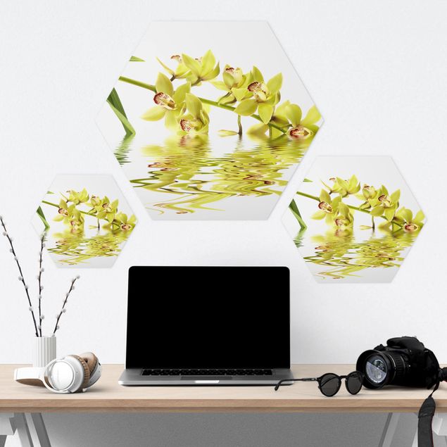 Wanddeko über Sofa Elegant Orchid Waters