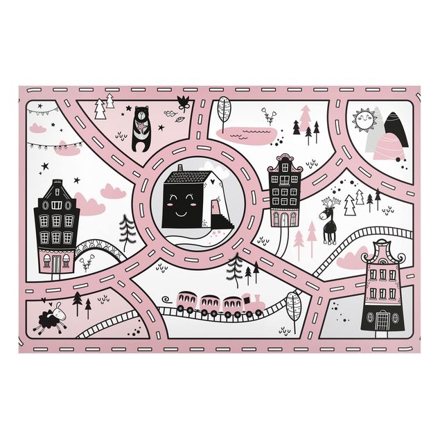 Wanddeko Büro Skandinavien - Die rosane Stadt