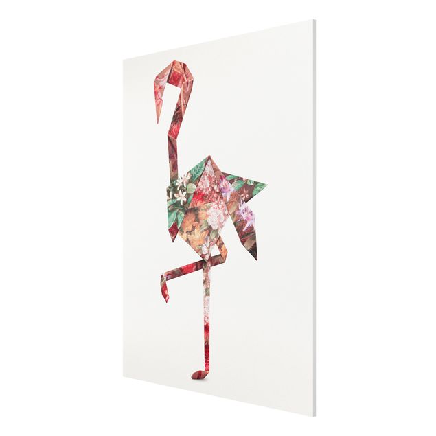Wanddeko Blume Origami Flamingo