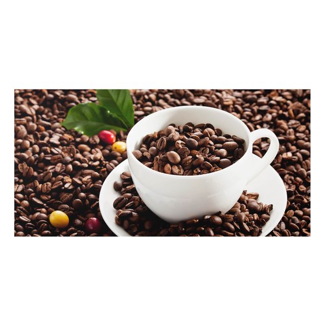 Deko Kaffee Kaffeetasse mit gerösteten Kaffeebohnen