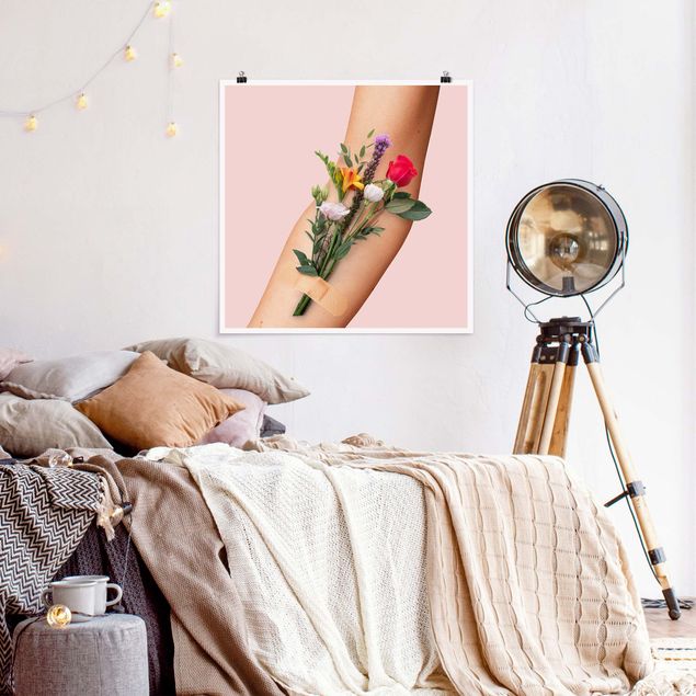 Wanddeko Schlafzimmer Arm mit Blumen