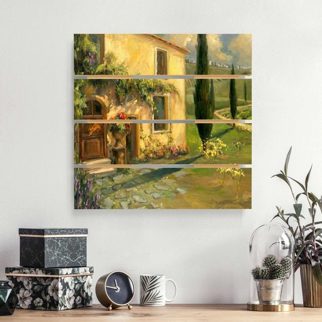 Wanddeko Schlafzimmer Italienische Landschaft - Zypresse