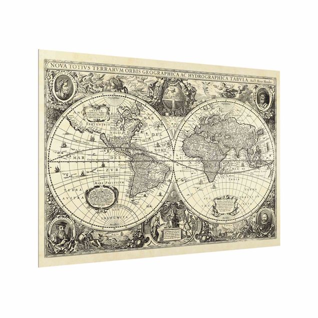 Wohndeko Weltkarte Vintage Weltkarte Antike Illustration