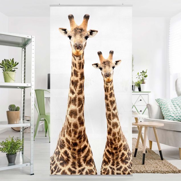 Wanddeko Schlafzimmer Portrait zweier Giraffen