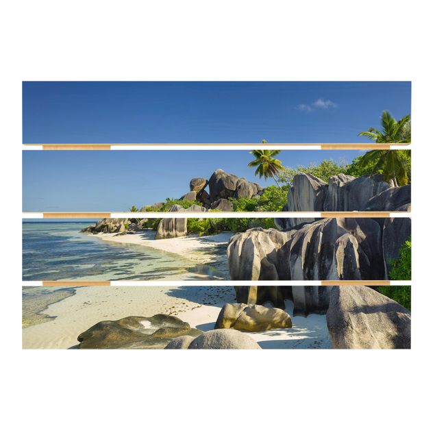 Wanddeko Esszimmer Traumstrand Seychellen
