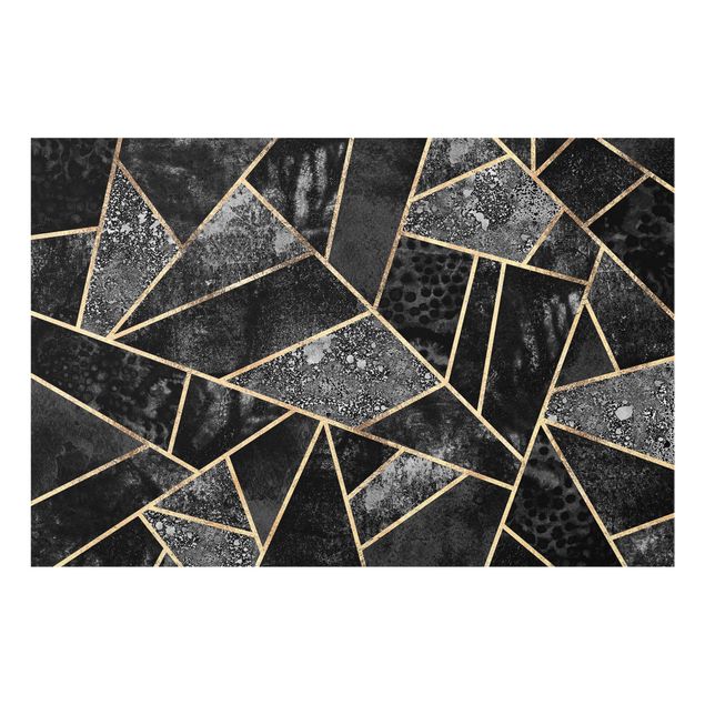 Wanddeko Abstrakt Graue Dreiecke Gold