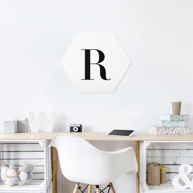 Wanddeko Esszimmer Buchstabe Serif Weiß R