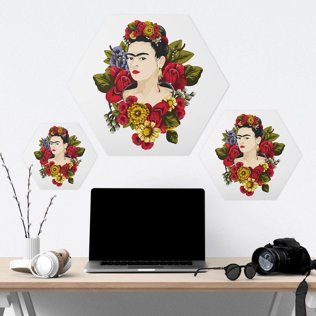 Wanddeko über Sofa Frida Kahlo - Rosen