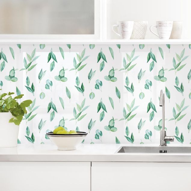 Küche Dekoration Aquarell Eukalyptuszweige Muster