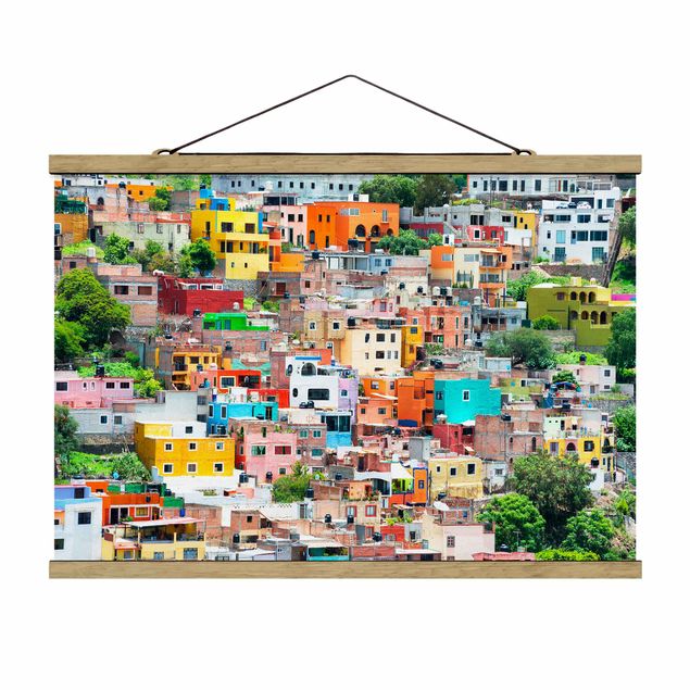 Wanddeko Schlafzimmer Farbige Häuserfront Guanajuato