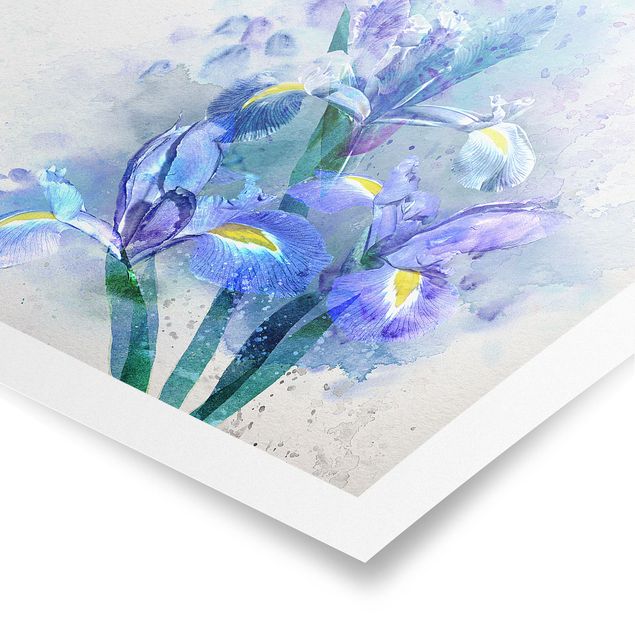 Wanddeko Flur Aquarell Blumen Iris