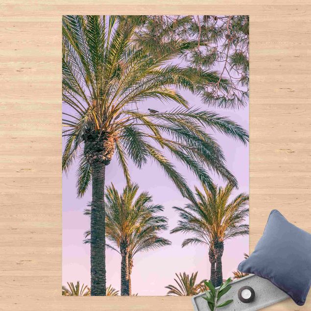 Wanddeko Flur Palmen im Sonnenuntergang