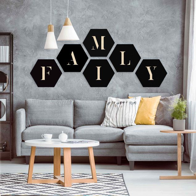 Wanddeko Flur Buchstaben FAMILY Weiß Set II