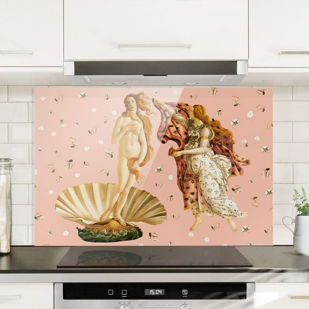 Wanddeko Küche Die Venus von Botticelli auf Rosa