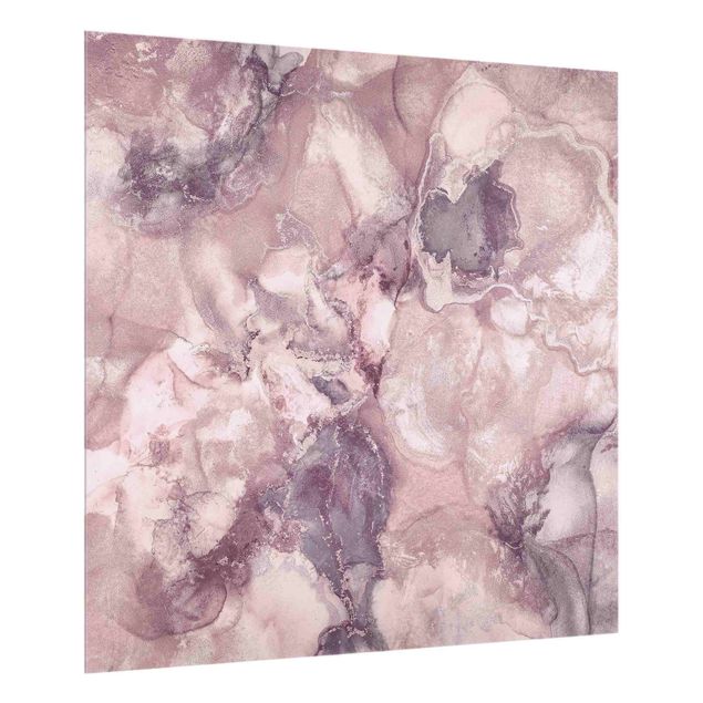 Wanddeko Kunst Farbexperimente Marmor Violett
