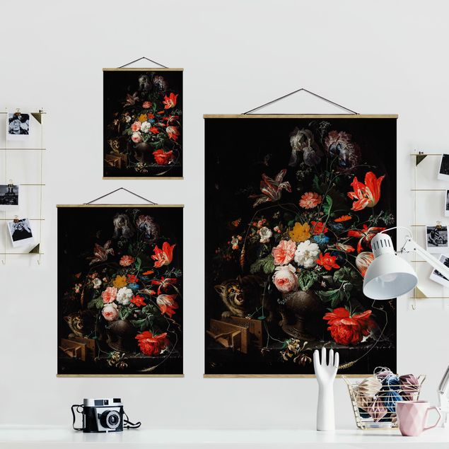 Wanddeko Flur Abraham Mignon - Das umgeworfene Bouquet