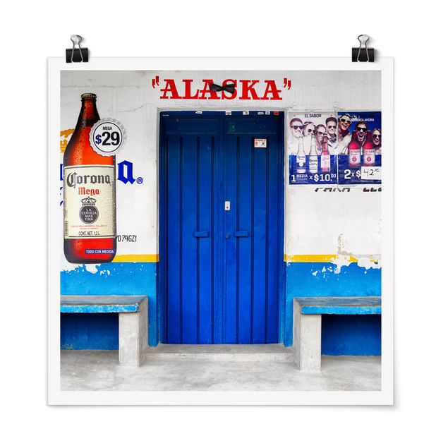 Wanddeko Architektur ALASKA Blue Bar