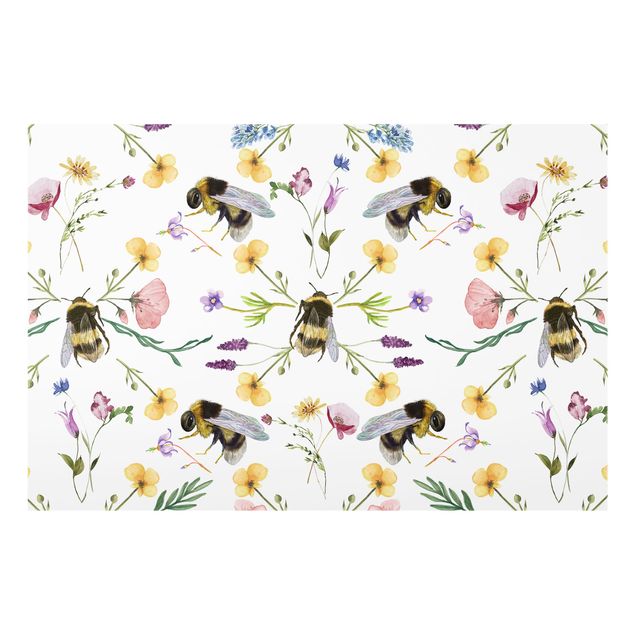 Wohndeko Insekten Bienen mit Blumen
