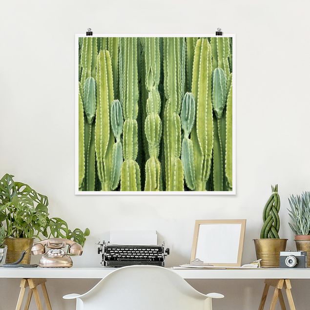Wanddeko Wohnzimmer Kaktus Wand