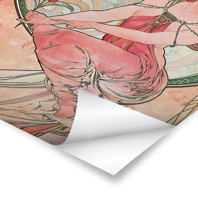 Wanddeko rosa Alfons Mucha - Vier Künste - Die Malerei