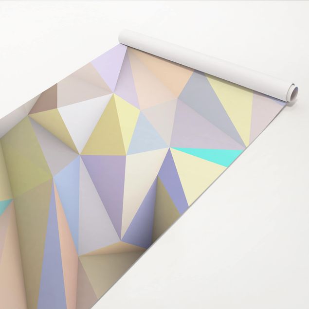 Wanddeko Jugendzimmer Geometrische Pastell Dreiecke in 3D
