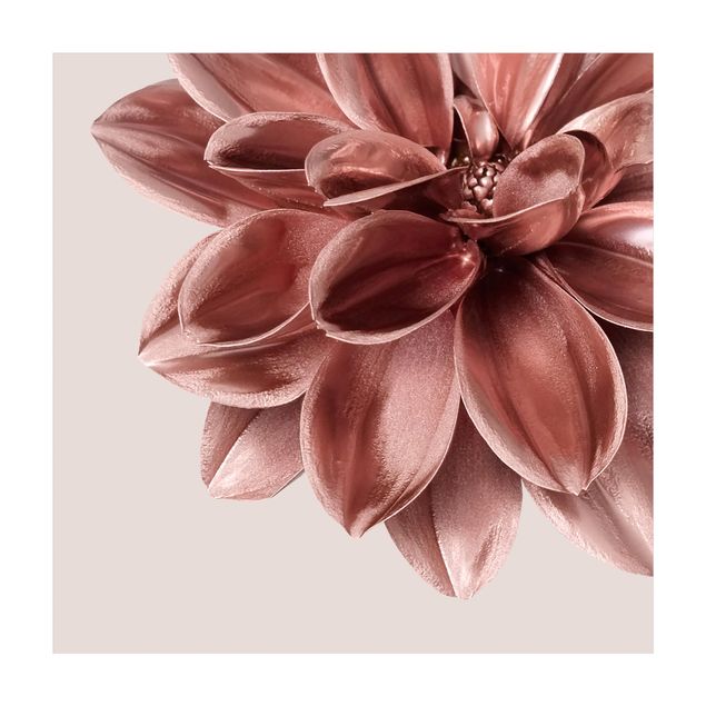 Wanddeko Esszimmer Dahlie Blume Rosegold Metallic Detail