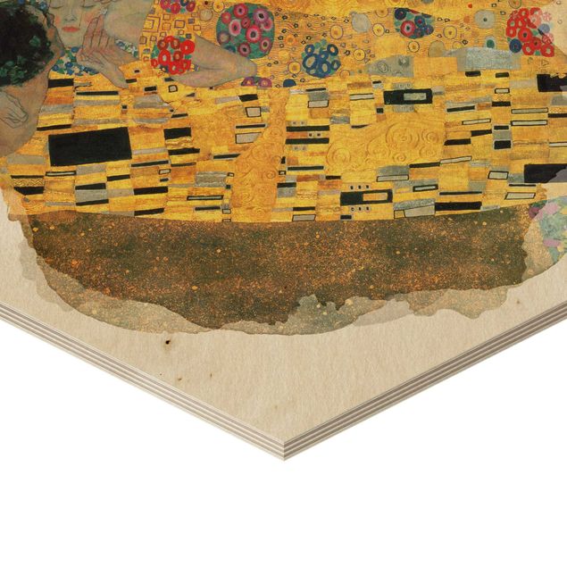 Kunststile Wasserfarben - Gustav Klimt - Der Kuss