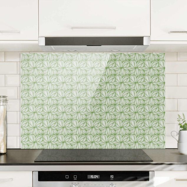 Wanddeko Küche Pflanzliches Muster in Grün
