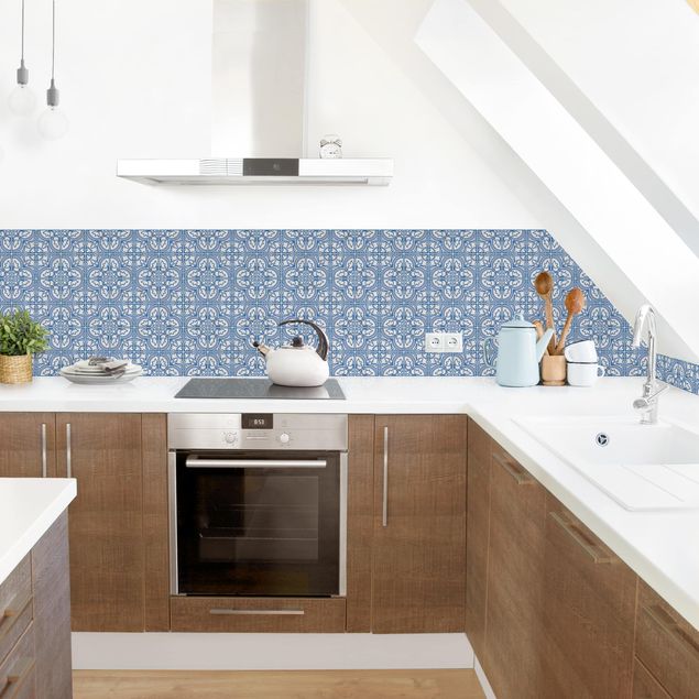 Küche Dekoration Fliesenmuster Faro blau