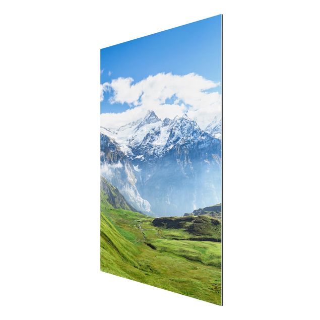 Wanddeko Esszimmer Schweizer Alpenpanorama